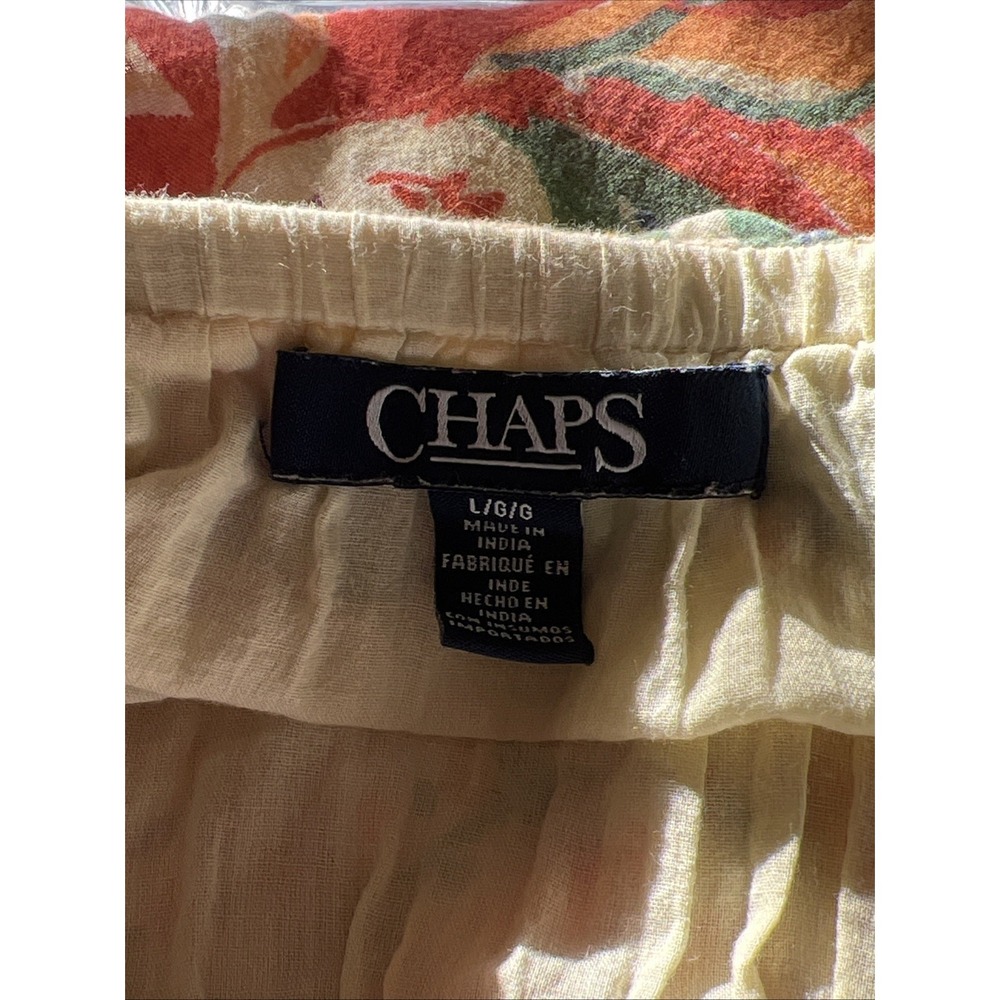 Chaps Size Large Multicolored Pattern Maxi Layered Pleasant Floral Prairie Skirt - Picture 6 of 7